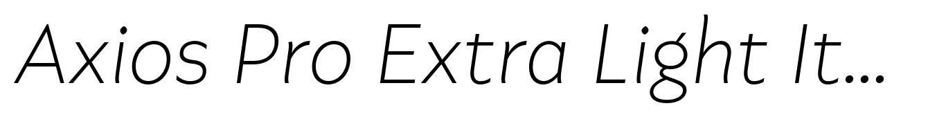 Axios Pro Extra Light Italic